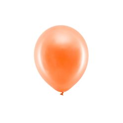 Szivárvány léggömb 23cm Metál narancssárga (100 db)