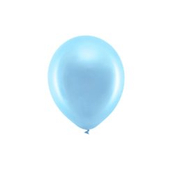 Szivárvány léggömb 23cm Metál kék (100 db)