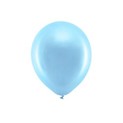 Szivárvány léggömb 30cm Metál kék (100 db)