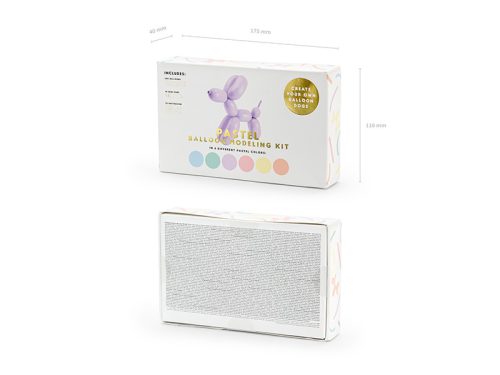 Pasztell modellező lufik pumpával – vegyes színek, 130 cm (30 db)