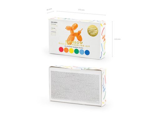 Szivárvány színű modellező lufik pumpával – vegyes színek, 130 cm (30 db)