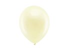 Szivárvány léggömb 23cm Metál krémszín (10 db)
