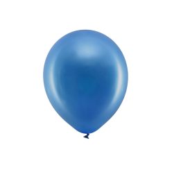 Szivárvány léggömb 30cm Metál sötétkék (10 db)