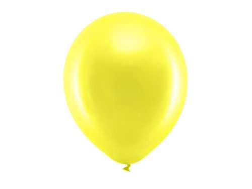Szivárvány léggömb 30cm Metál sárga (10 db)
