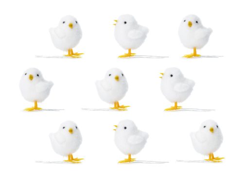 Húsvéti Csibe – Fehér, 7 cm (9 db)