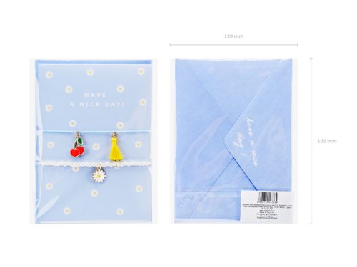 Üdvözlőlap karkötőkkel „Have a Nice Day!”