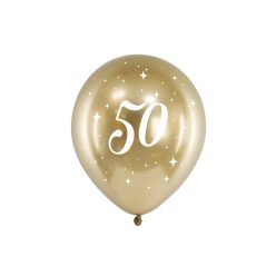 Fényes léggömb 30cm 50 arany (6 db)