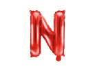 "N" betű fólia lufi 35cm piros