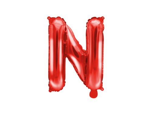 "N" betű fólia lufi 35cm piros