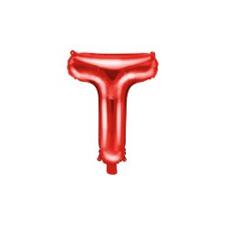 "T" betű fólia lufi 35cm piros