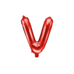 "V" betű fólia lufi 35cm piros
