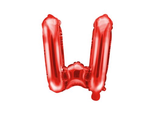 "W" betű fólia lufi 35cm piros