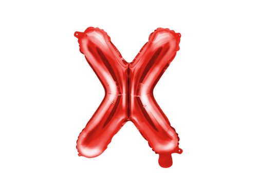 "X" betű fólia lufi 35cm piros