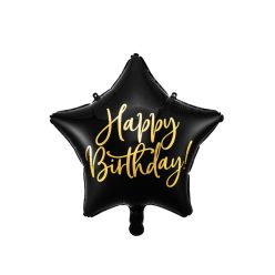 Fólia lufi Happy Birthday 40cm fekete