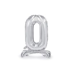   Álló szám fólia lufi ''0'' 70cm ezüst