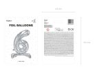 Álló szám fólia lufi ''6'' 70cm ezüst