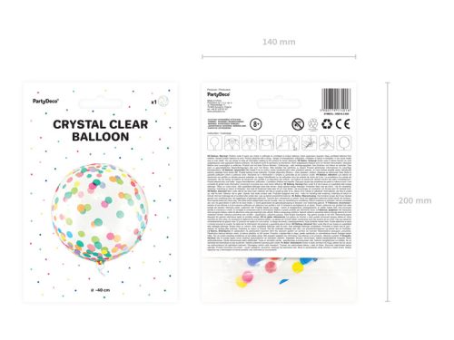 Buborék Lufi színes konfetti mintával 40cm