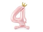 Álló szám fólia lufi ''4''  84cm rózsaszín