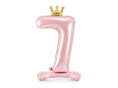Álló szám fólia lufi ''7''  84cm rózsaszín