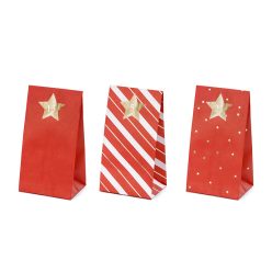   Adventi naptár papírzsákok – piros és arany, DIY készlet (24 db)
