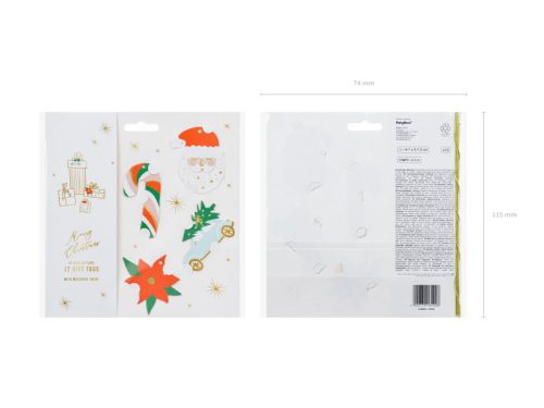 Ajándékkísérő címkék Karácsonyi minta 1 (12 db)