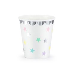 Unikornis party papírpohár csillagok 180 ml (6 db)