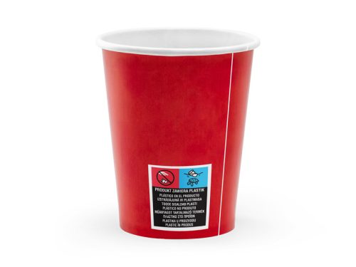 Kalóz Parti Papírpohár – Piros, 220ml (6 db)