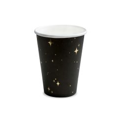 Papírpohár fekete 260 ml (6 db)