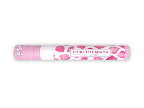 Konfetti ágyú rózsaszirmokkal rózsaszín 40 cm