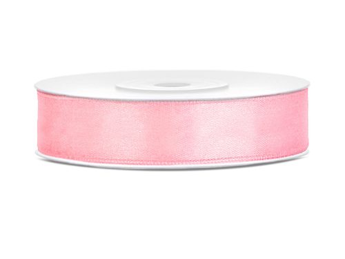Szatén szalag világos rózsaszín 12mm/25m
