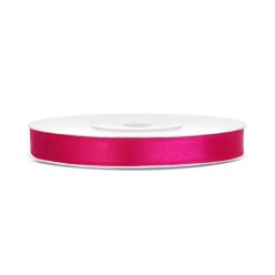 Szatén szalag sötét rózsaszín 6mm/25m