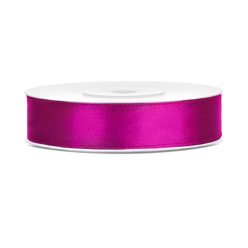 Szatén szalag fukszia 12mm/25m