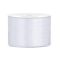 Szatén szalag fehér 50mm/25m