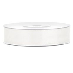 Szatén szalag világos krémszín 12mm/25m