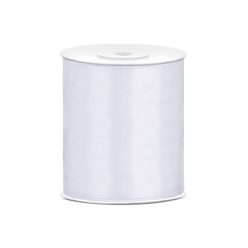 Szatén szalag fehér 100mm/25m