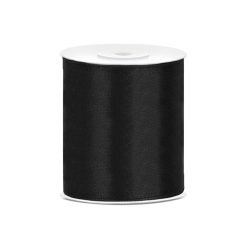Szatén szalag fekete 100mm/25m