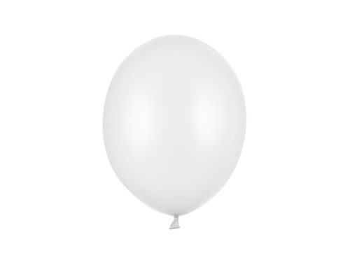 Erős Lufi 27cm Metál tiszta fehér (100 db)