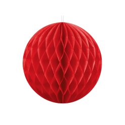 Méhselyt papír díszgömb piros 10cm (1 db)