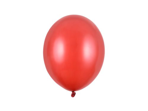 Erős Lufi 27cm Metál pipacspiros (10 db)