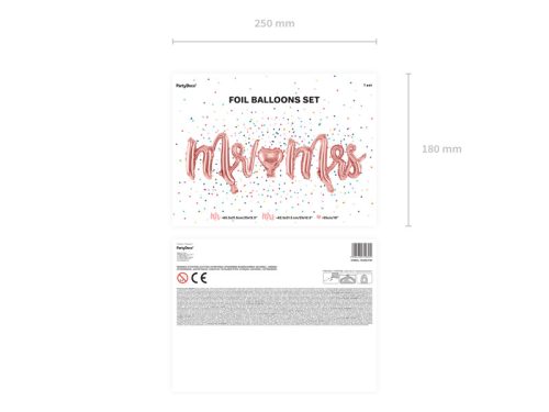 Fólia lufi Mr & Mrs rózsaarany