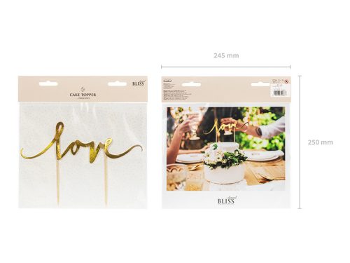 Torta dísz "Love" - arany
