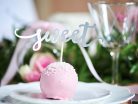 Süti dísz "Love, Sweet, Yum" ezüst (6 db) 