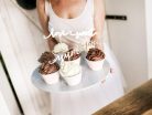 Süti dísz "Love, Sweet, Yum" ezüst (6 db) 