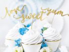 Süti dísz "Love, Sweet, Yum" arany (6 db)