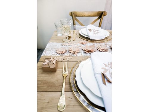 Papírdekoráció púder rózsaszín levelek (9 db)