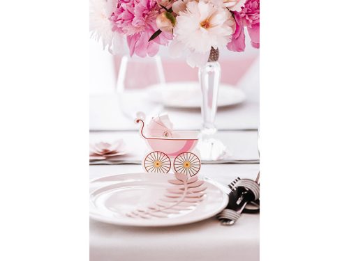 Papírdekoráció púder rózsaszín levelek (9 db)