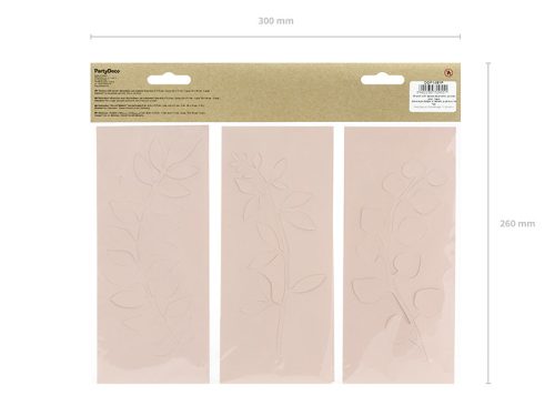 Papírdekoráció púder rózsaszín levelek (9 db)