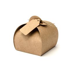Köszönetajándék doboz kraft, címkével (10 db)