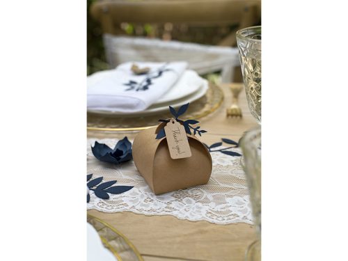 Köszönetajándék doboz kraft, címkével (10 db)