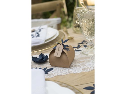 Köszönetajándék doboz kraft, címkével (10 db)